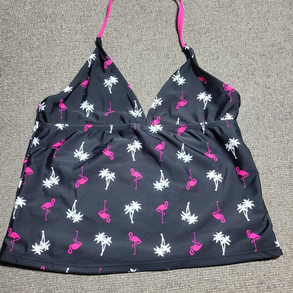 OP Tropical Halter Top with Pink and White Accents